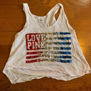 VS Pink Sequin Crop Top